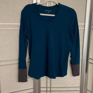 Universal Standard v neck long sleeve tee